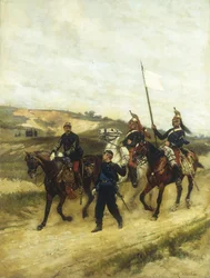 Een cavalerieofficier en dragonders
