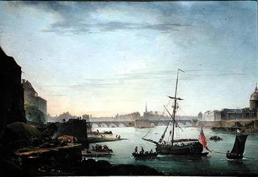 Uitzicht op de Pont Neuf, Parijs, ochtend effect