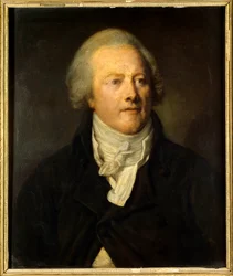 Portret van Armand Gensonne, lid van de wetgevende vergadering van de conventie. Schilderij door Jean-Baptiste Greuze