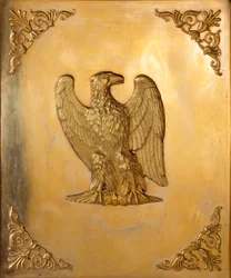 Versierde deksel van de keizerlijke adelaar, symbool van keizer Napoleon I (1769-1821) gerealiseerd door Jean Baptiste Isabey (1767-1855) 1814 Privécollectie