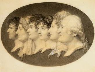 Profielportret van Augustin en zijn familie