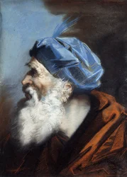 Een hoofd van Jozef van Arimathea, kijkend naar links