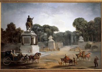 Place Louis XV Uitzicht op Place Louis XV huidige Place de la Concorde in Parijs. Schilderij door Jean Baptiste Leprince (1734-1781)