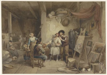 Adriaen Brouwer bij zijn leerling J. van Craesbeek