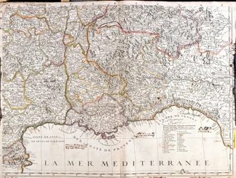 Kaart van Dauphiné en Provence (Frankrijk)