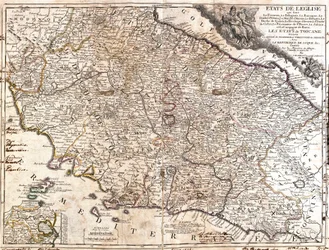 Kaart van de kerkelijke gebieden in Italië