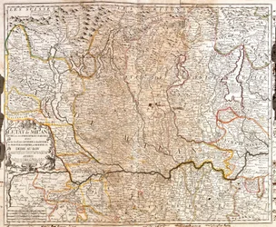 Kaart van het gebied van Milaan (Italië)