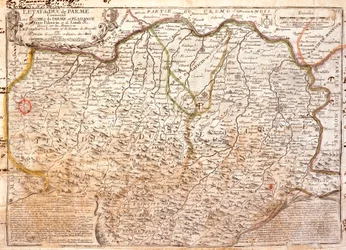 Kaart van het gebied van Parma (Italië) (Gravure)