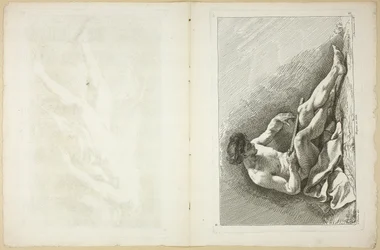 Figuur (recto en verso), uit Seconde livre de figures d’Academies gravées en Partie par les Professeurs de l’Académie Royale