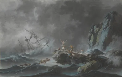 Een Schipbreuk in een Storm