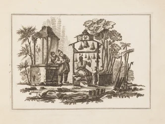 Figuur die Bellen Speelt, uit "Nouveau Cahier de Six Feuilles De Différents Sujets Chinois Historiés"