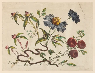 Bloemtakken, uit "Recueil de Differentes Fleurs de Fantaisie Dans le Goût Chinois"