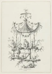 Ornamentale compositie in chinoiserie-stijl