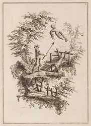 Plaat 3, "Suite de douze Pêcheurs et Chasseurs"