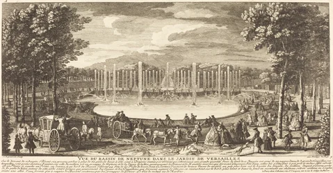 Uitzicht op het Neptunusbassin in de tuin van Versailles