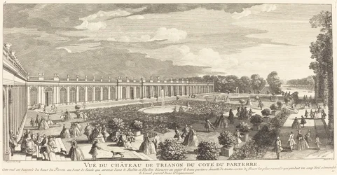 Uitzicht op het kasteel van Trianon vanaf de parterre