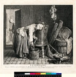 La Fontaine, gegraveerd door Charles Nicolas Cochin I (1688-1754) 1739