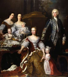 Augusta van Saksen-Gotha, Prinses van Wales, met leden van haar familie en huishouden, 1739