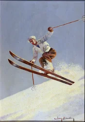 Een skiër, ca. 1930