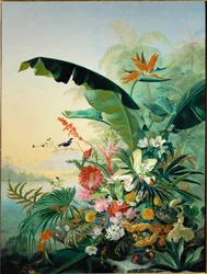 Exotische bloemen (schilderij op canvas)