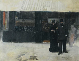 Koppel voor een juwelierswinkel