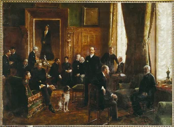 De salon van gravin Potocka in 1887 (schilderij op doek)
