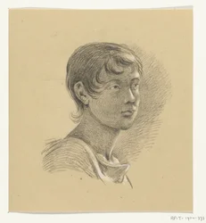 Kop van een jongen, naar rechts