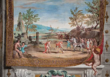 De ontmoeting in Egypte van Proteus, koning van Memphis, met Bacchus