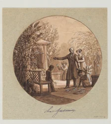 Ontwerp voor een Geschilderd Porseleinen Bord, Le Jasmin (Jasmijn) uit de Service de la Culture des Fleurs