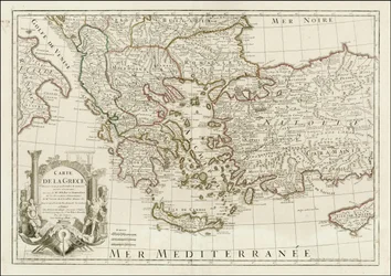 1780 kaart - Carte de la Grece Dressee sur un grand nombre de memoires anciens et nouveaux, Sur ceux de Mrs. Whele et Tournefort