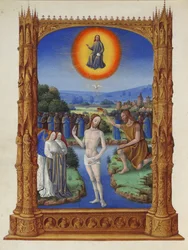 Très Riches Heures du duc de Berry - De Doop van Christus