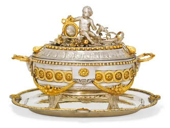 Soepterrine, deksel en standaard, Mechelen, ca. 1780