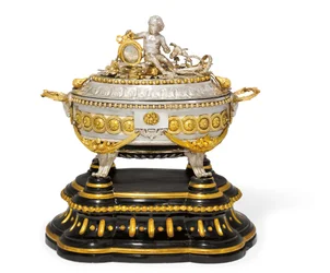 Soepterrine, deksel en standaard, Malines, ca. 1780