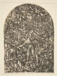 De engel die de zesde bazuin blaast, uit de Apocalyps-serie