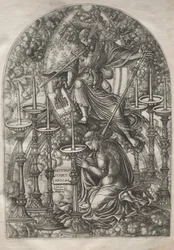 De Apocalyps: St. Jan ziet zeven gouden kandelaren