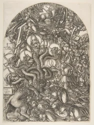Het beest met zeven koppen en tien horens, uit de Apocalyps, z.d.