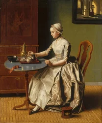 Het Chocolademeisje (La Chocolatière). Omstreeks 1745
