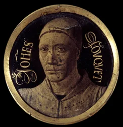Zelfportret uit het diptiek van Notre-Dame de Melun. Miniatuurschildering op email door Jean Fouquet (1420-1477/1481). 15e eeuw. Diameter 0,068 m