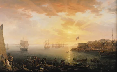 Zicht op de haven van Brest, 1796