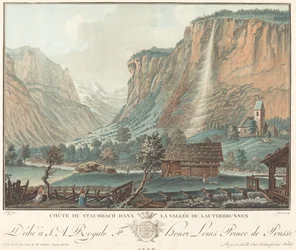 Chute de Staubbach, in de Lauterbrunnen vallei, waarschijnlijk 1776