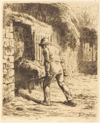 Man met kruiwagen