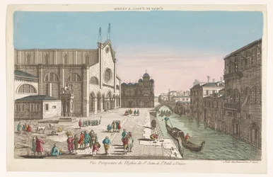 Gezicht op de kerk Santi Giovanni e Paolo te Venetië