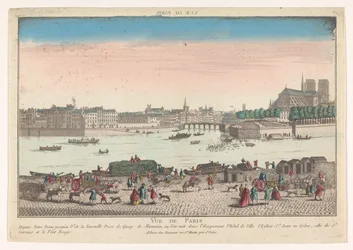 Gezicht op de stad Parijs gezien vanaf de Quai de Miramion