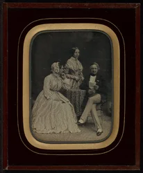 Portret van Jean Gabriel en Anne-Charlotte-Adélaïde Eynard met Madame Charrière