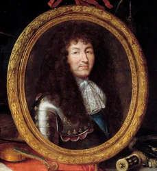 Portret van Lodewijk XIV, koning van Frankrijk (detail)
