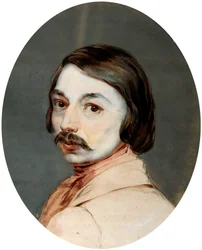 Portret van de auteur Nikolai Gogol, 1809-1852, eind jaren 1830