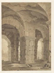 Onder de bogen van het Colosseum