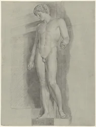 Studie naar het standbeeld genaamd de Albani Antinous