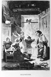 Illustratie door Jean Honore Fragonard (1732-1806) voor de fabel van Jean de la Fontaine (1621-1695) 