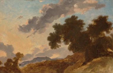 Berglandschap bij zonsondergang